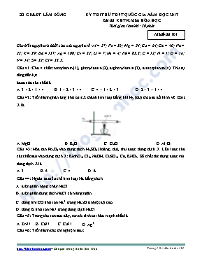 Đề thi thử THPT Quốc gia môn Hóa học năm 2017 - Mã đề 101 - Sở GD & ĐT Lâm Đồng (Có đáp án)